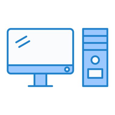 Bilgisayar monitörü simgesi. vektör illüstrasyonu