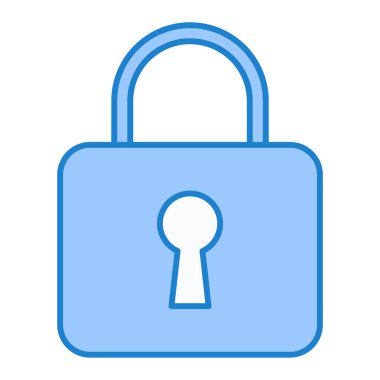 Asma kilit simgesi. Güvenlik sistemi sembolü. vektör illüstrasyonu