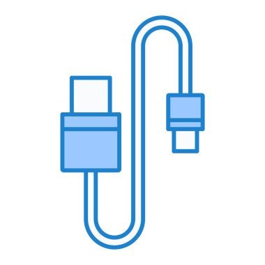 usb kablo simgesi vektörü. İnce çizgi işareti. izole edilmiş sınır sembolü çizimi