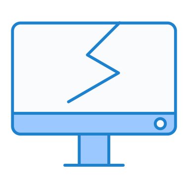 Bilgisayar monitörü simgesi. vektör illüstrasyonu