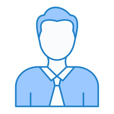 Adam avatar ikonu. Taslak iş adamı vektör çizimi. izole kontur sembolü