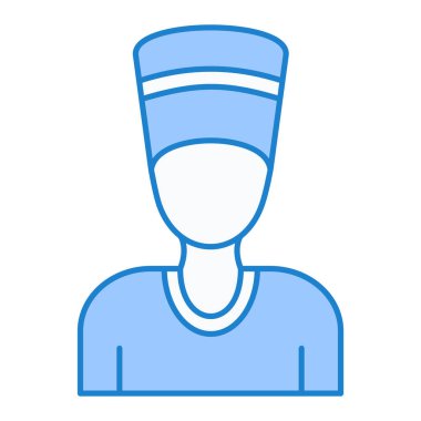 Mavi çizgi simgesi olan adam, vektör illüstrasyonu