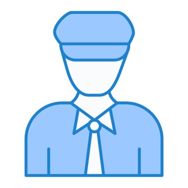 Erkek ikon vektörü. Özet erkek pilot avatarı. izole edilmiş sınır sembolü çizimi