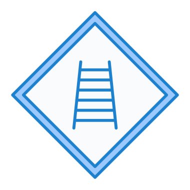 Bir merdivenin mavi ve beyaz vektör çizimi