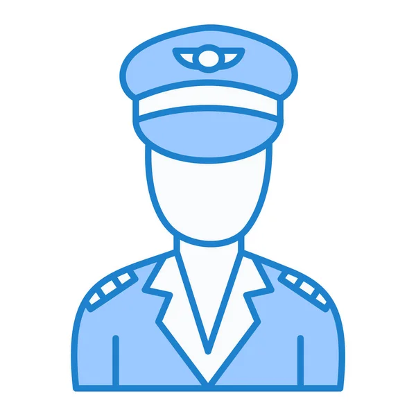 Ikona Policjanta Płaskim Stylu Odizolowany Białym Tle Symbol Armii Wektor — Wektor stockowy
