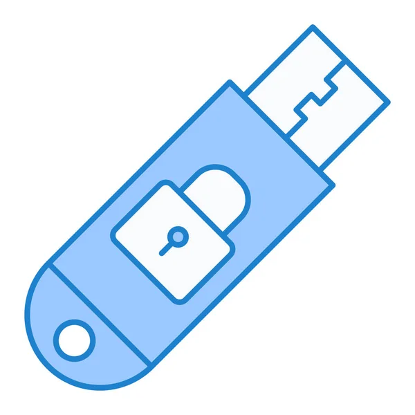 Usb Flash Drive Vector Icono Contorno Señal Dispositivo Batería Portátil — Vector de stock