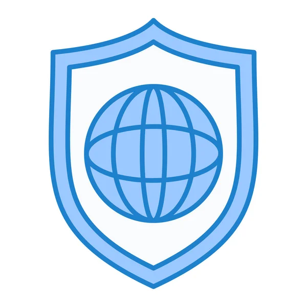 Escudo Com Design Ilustração Vetor Ícone Mapa Mundial — Vetor de Stock