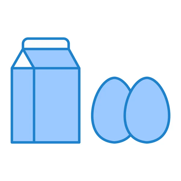 Milch Und Eier Umriss Packung Von Eiern Vektorsymbole Für Web — Stockvektor
