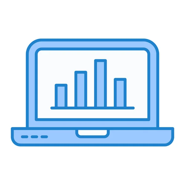 Laptop Met Grafiek Statistieken Vector Illustratie Ontwerp — Stockvector