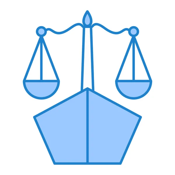 Diritto Giustizia Concetto Rappresentato Scale Icona Illustrazione Vettoriale — Vettoriale Stock