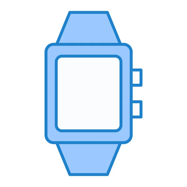 Smartwatch Med Klocka Ikon Vit Bakgrund Vektor Illustration — Stock vektor