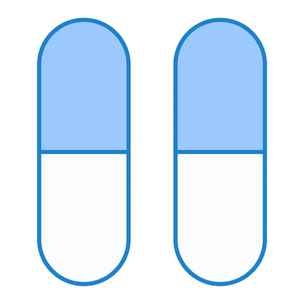 Pilulky Lékařství Zdraví Medicína Nemocnice Léčba Kapsle Modrá Čára Ikona — Stockový vektor