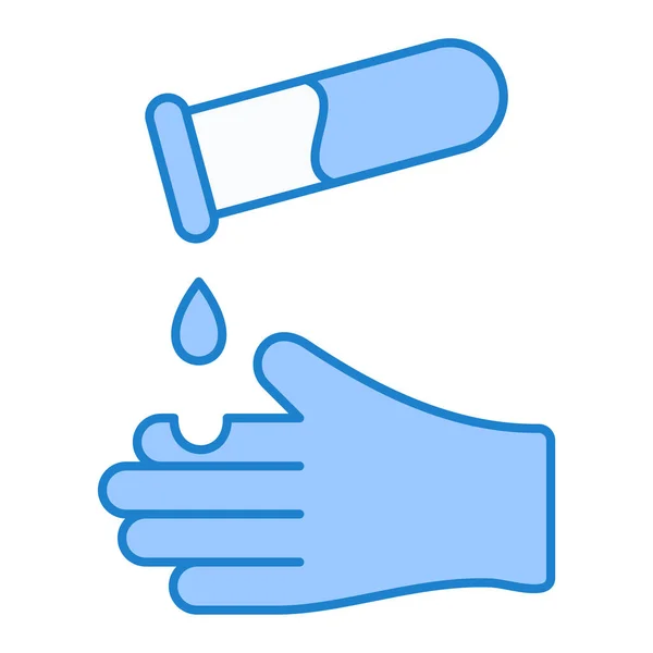 Vatten Droppe Ikon Vektor Hand Håller Medicinsk Skylt Isolerad Kontur — Stock vektor