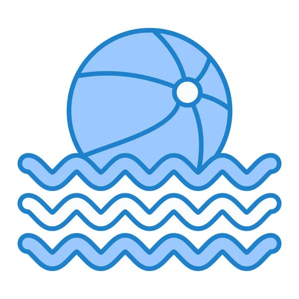Beach Ball Icon Vector Swimming Pool Sign Isolated Contour Symbol — Stock Vector