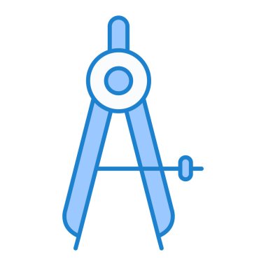 pusula simgesi vektörü. İnce çizgi işareti. İzole edilmiş kontür sembolü gösterimi