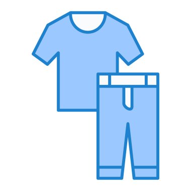 Mavi ve beyaz çizgi simgesinin vektör çizimi.