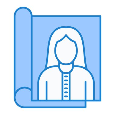 Şapka çizgisi simgesi olan kadın