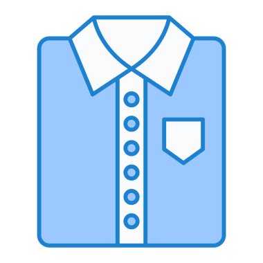 Gömlek ikonu. Giysi vektör sembolü tasarımının basit bir gösterimi.