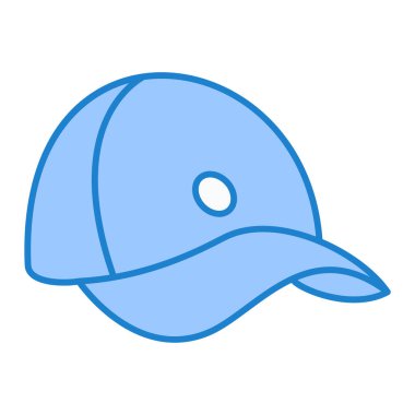 blue cap icon isolated on white background