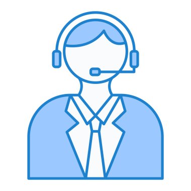 Çağrı merkezi simgesi. Web tasarımı için müşteri hizmetleri vektör simgelerinin düz çizimi