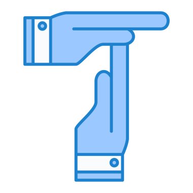 Bir musluk ikonunu tutan el. Taslak tesisatçı temizleyici vektör çizimi. İzole hat tarzı. temizlik servis simgesi.