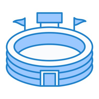 Yüzme havuzu ikonu vektörü. Ana hatlı spor malzemeleri tabelası. izole edilmiş sınır sembolü çizimi