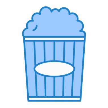 Patlamış mısır kovası ikonu. Web tasarımı için basit sinema vektör simgeleri çizimi