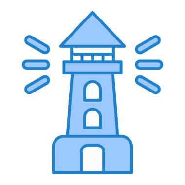 deniz feneri ikonu vektör illüstrasyonu