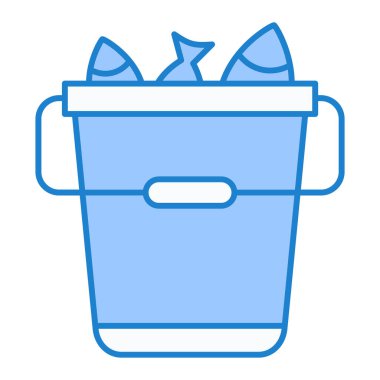 Su dolu kova ve temizlik ekipmanı vektör çizimi tasarımı