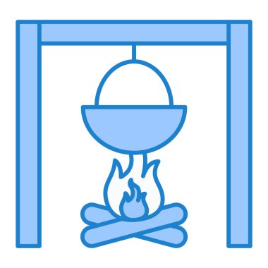 Şömine. Web simgesi basit illüstrasyon