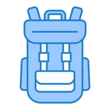 Sırt çantası simgesi. Web için kamp çantası vektör simgelerinin özet çizimi