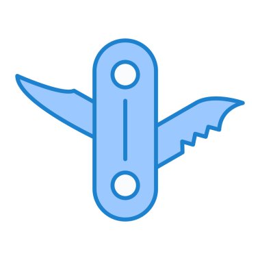 Mavi ve beyaz çizgi simgesinin vektör çizimi