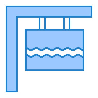 yüzme havuzu ikonu vektör illüstrasyonu