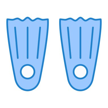 Yüzen yüzgeçler ikon vektörü. İnce çizgi işareti. izole edilmiş sınır sembolü çizimi