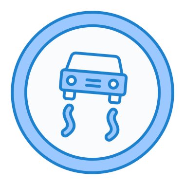 Araba park etme ikonu. Mavi daire düğmesi. vektör illüstrasyonu