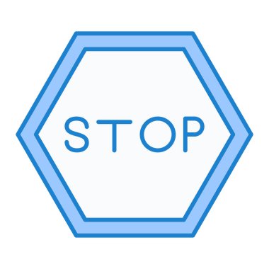 dur işareti simgesi, vektör çizimi