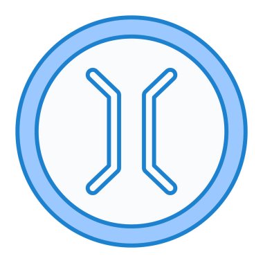 Mavi ve beyaz işaretinin vektör illüstrasyonu