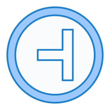 Bir haçın mavi ve beyaz kare simgesinin vektör illüstrasyonu