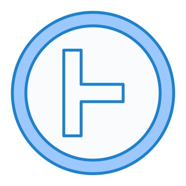 Bir haçın mavi ve beyaz kare simgesinin vektör illüstrasyonu