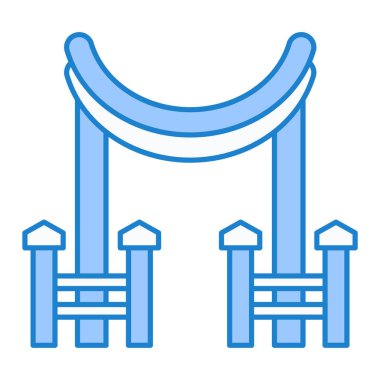 Çizgi film tarzında beyaz arkaplanda izole edilmiş köprü simgesi. oyun alanı sembolü vektör illüstrasyonu.