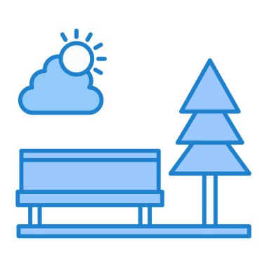 Bir manzara simgesinin vektör illüstrasyonu