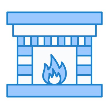 Ateş ikonu. Web için şömine vektör simgelerinin özet çizimi