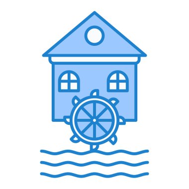 Su ikonu vektörü. İnce çizgi işareti. izole edilmiş sınır sembolü çizimi