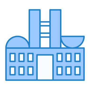 Fabrika binası ikon vektör illüstrasyonu