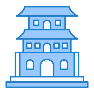 Bina. Web simgesi basit illüstrasyon