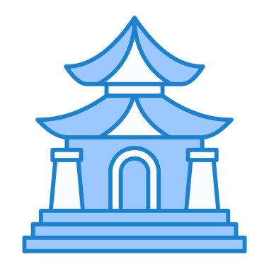 pagoda simge vektörü ağ ve mobil uygulama tasarımınız için beyaz arkaplanda izole edilmiş, tapınak logosu kavramı