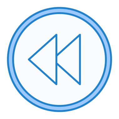 Çal düğmesi simgesi. Mavi daire tasarımı. vektör illüstrasyonu.