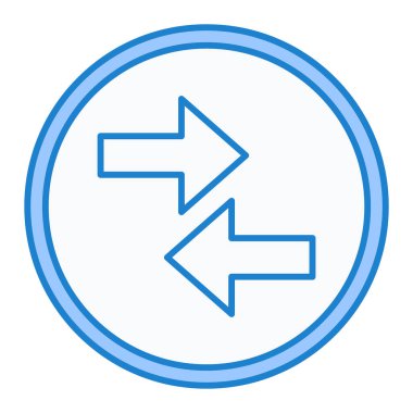 Mavi ve beyaz ok simgesinin vektör illüstrasyonu