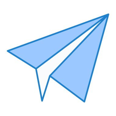 Kağıt uçak ikonu. vektör illüstrasyonu