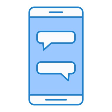 akıllı telefon ile ileti sohbet balonu vektör çizimi tasarımı